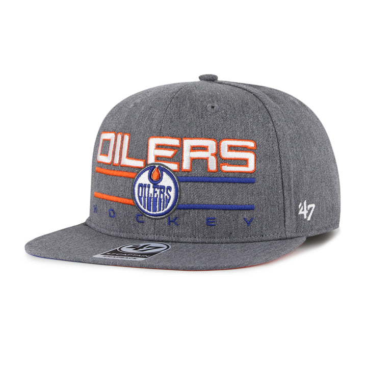 Edmonton Oilers '47 Grey Split Squad Captain Snapback Hat