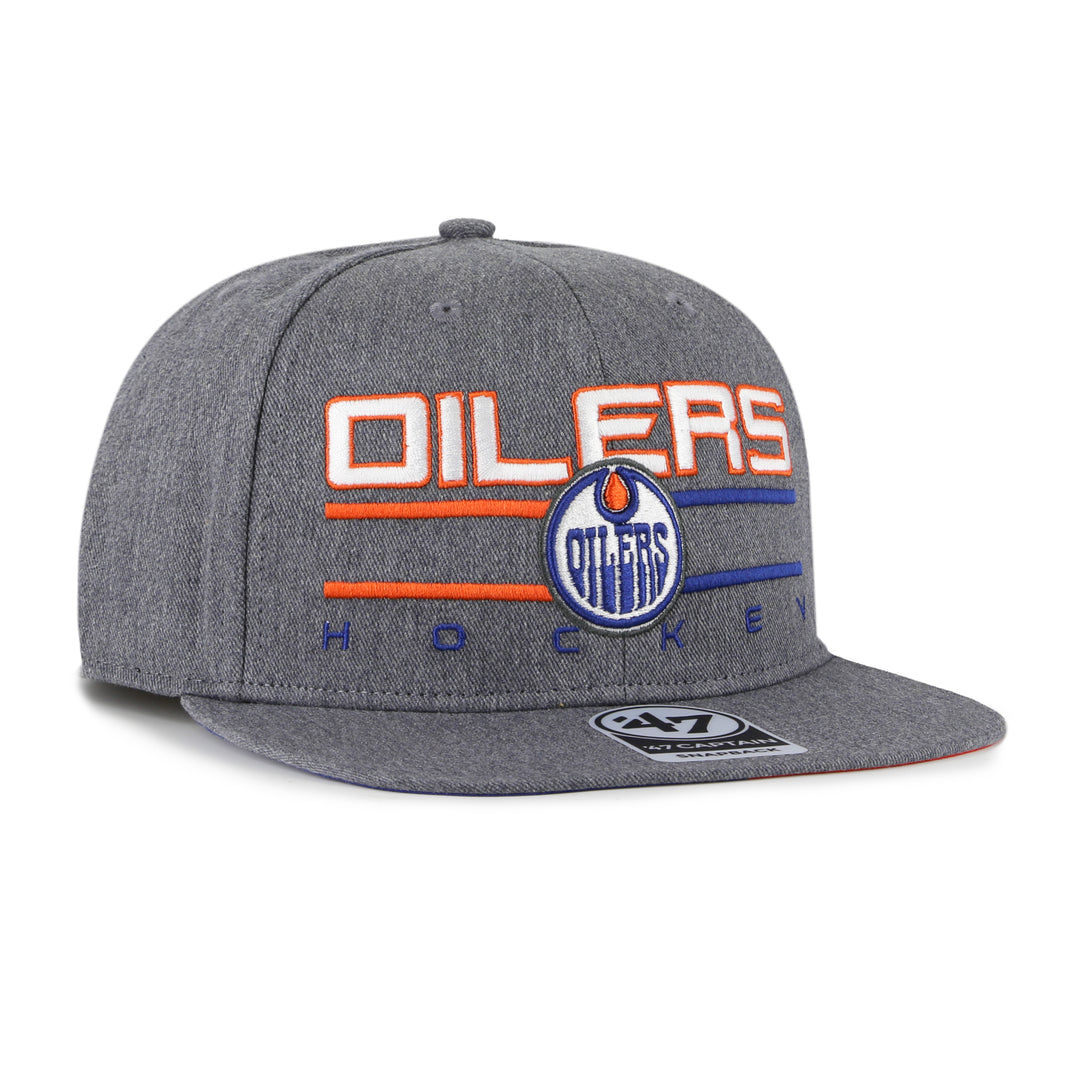 Edmonton Oilers '47 Grey Split Squad Captain Snapback Hat
