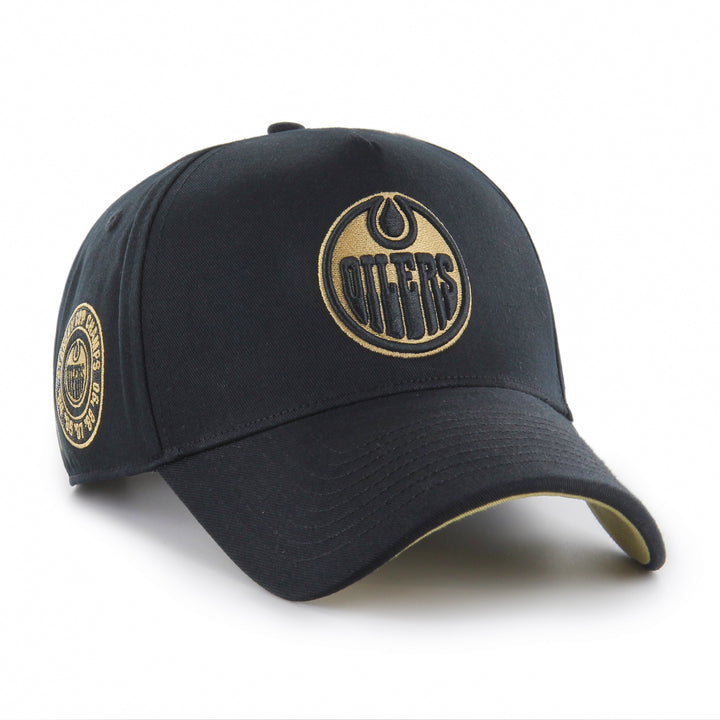 Edmonton Oilers '47 Black & Gold Deluxe Sure Shot MVP Snapback Hat