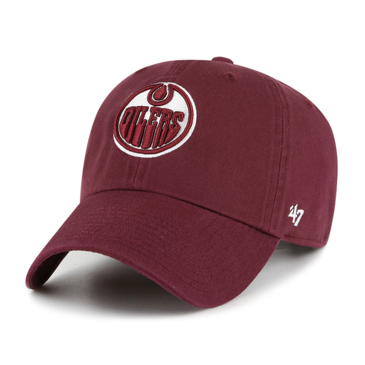 Edmonton Oilers '47 Dark Maroon Logo Clean Up Adjustable Hat