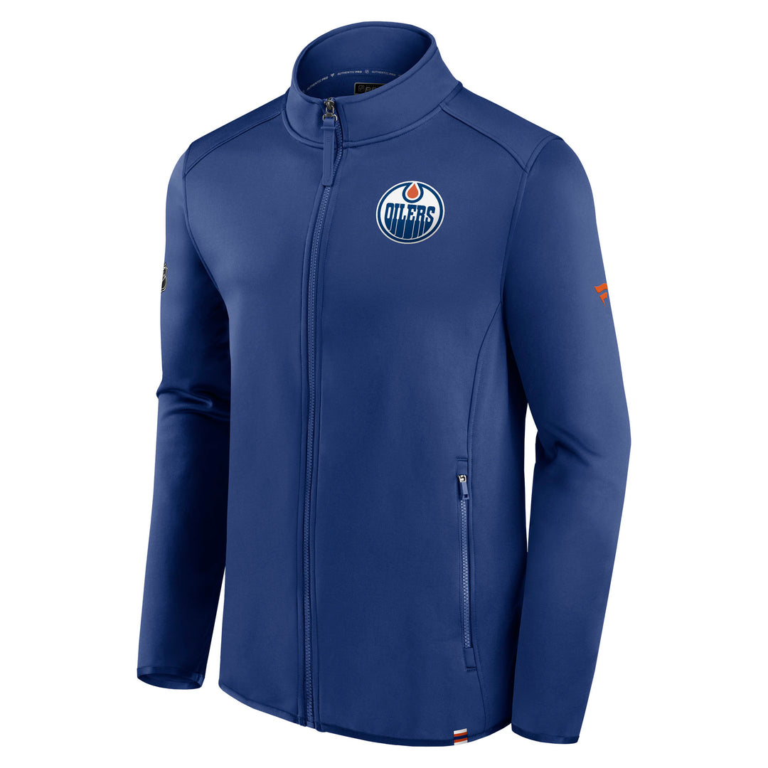 Edmonton Oilers 2023-24 Fanatics Authentic Pro Blue Fleece Full Zip Jacket