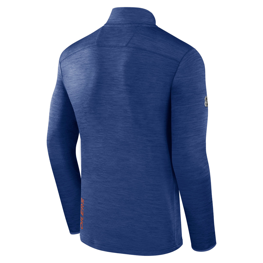 Edmonton Oilers 2023-24 Fanatics Authentic Pro Blue Half-Zip Sweatshirt