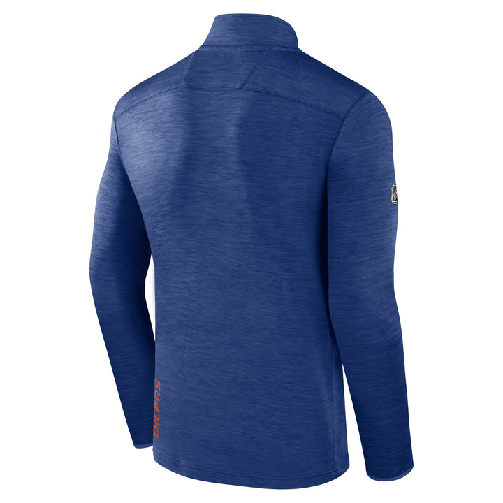Edmonton Oilers 2023-24 Fanatics Authentic Pro Blue Half-Zip Sweatshirt