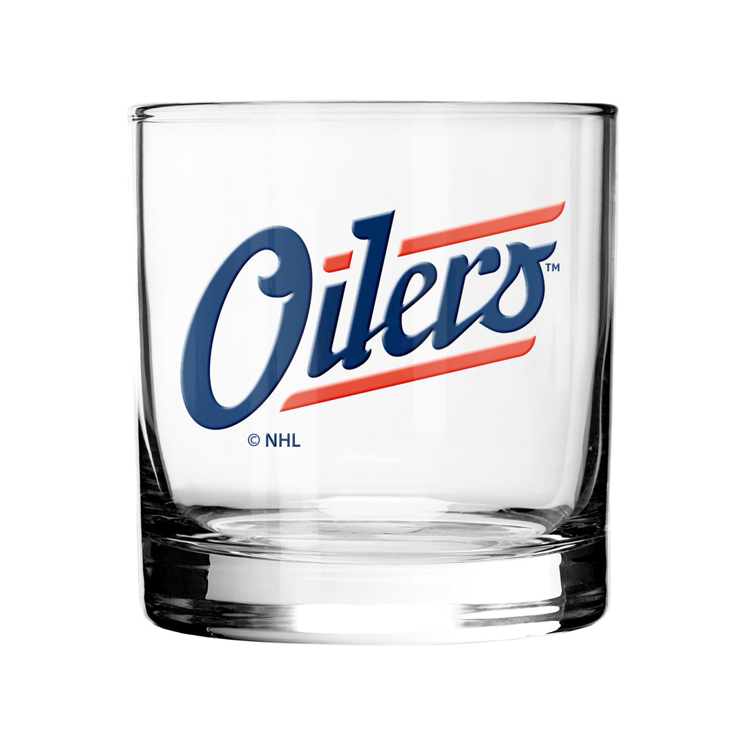 Edmonton Oilers Alternate Logo 10 oz Rocks Glass
