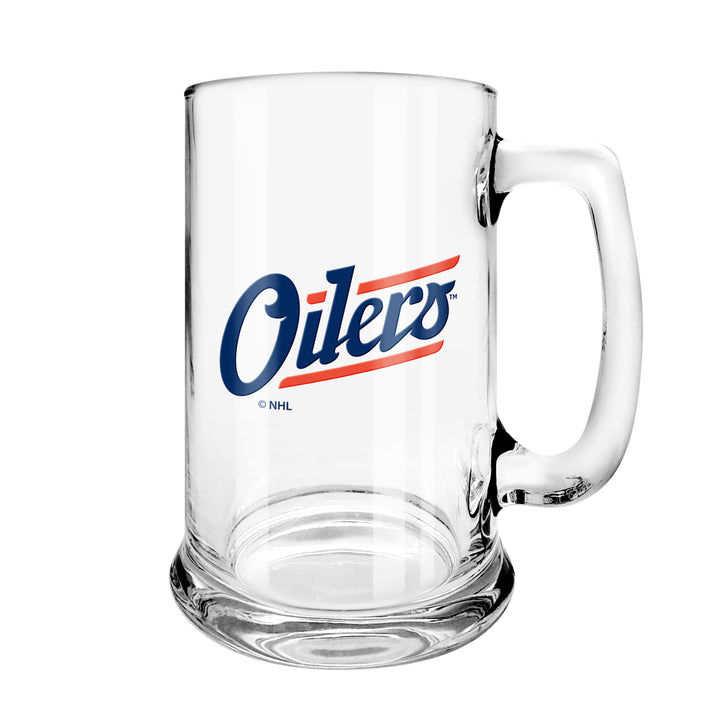 Edmonton Oilers Alternate Logo 15 oz Beer Stein Glass Mug