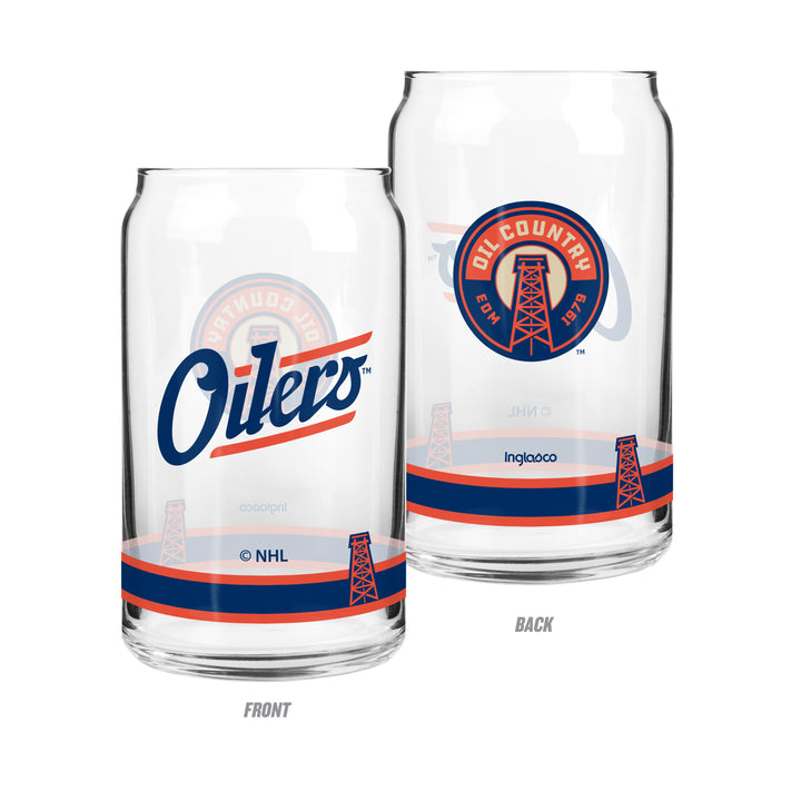 Edmonton Oilers Alternate Logo 16 oz Can Glass