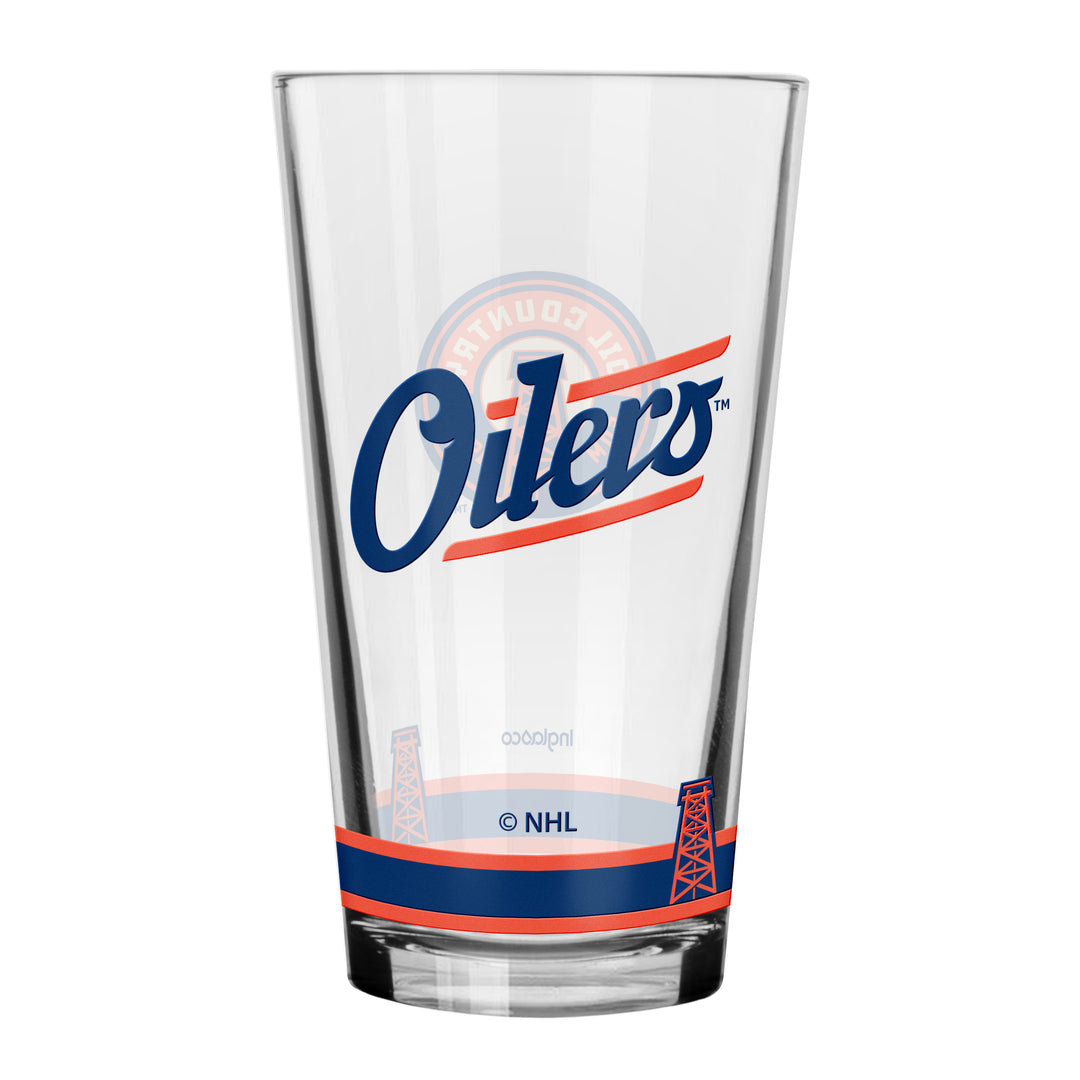 Edmonton Oilers Alternate Logo 16 oz Mixing/Pint Glass