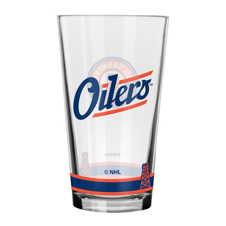 Edmonton Oilers Alternate Logo 16 oz Mixing/Pint Glass