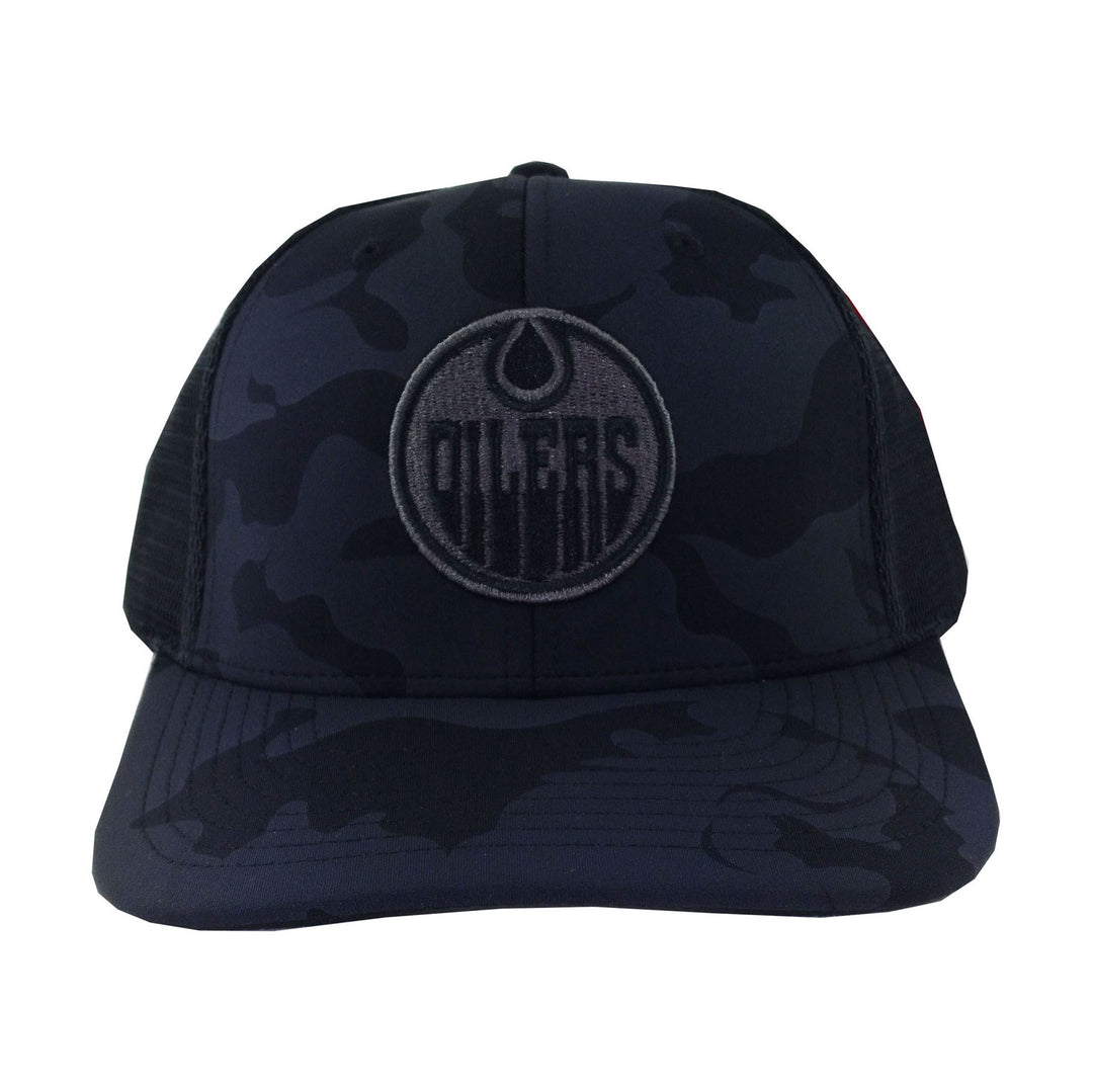 Edmonton Oilers American Needle Black Camo Trucker Snapback Hat