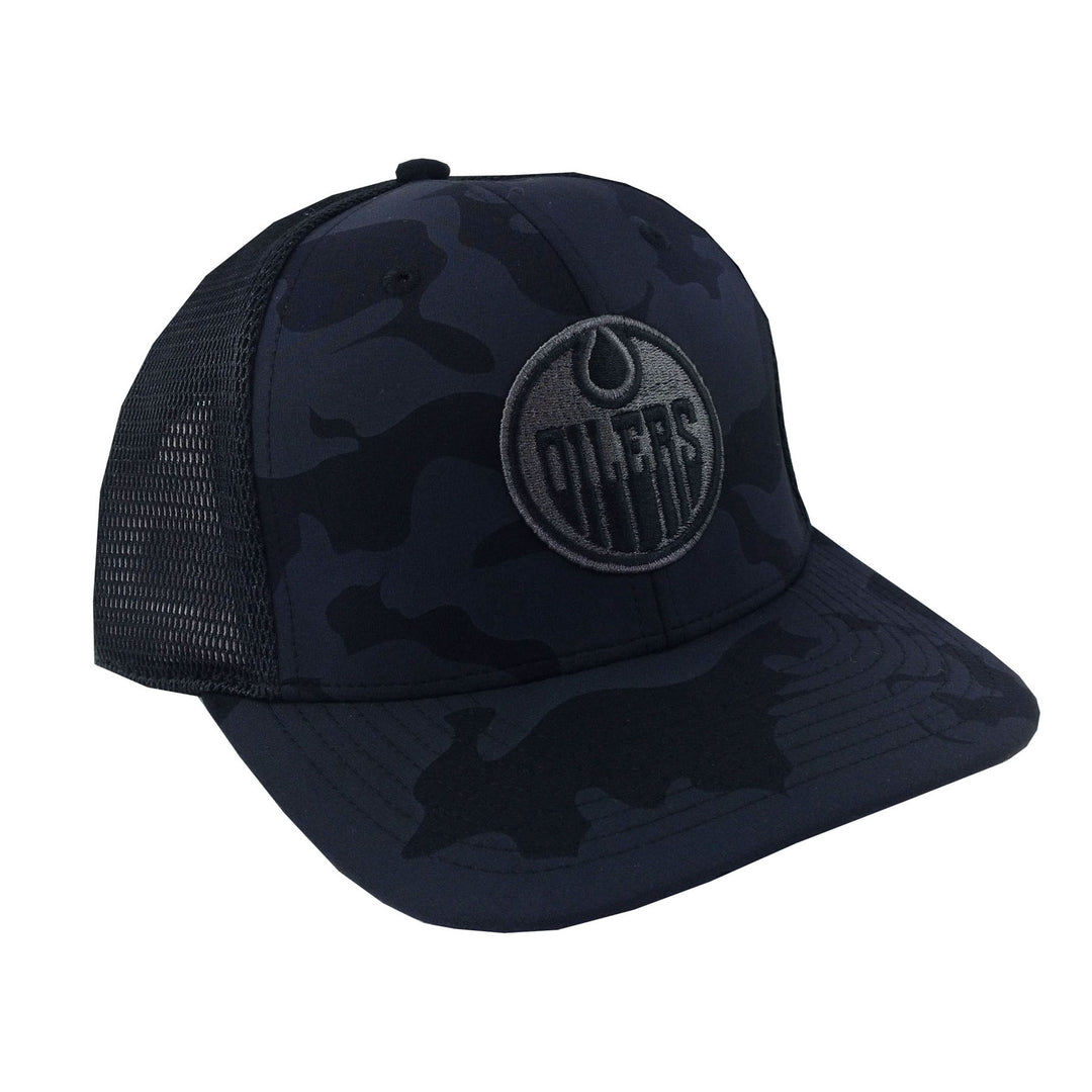 Edmonton Oilers American Needle Black Camo Trucker Snapback Hat