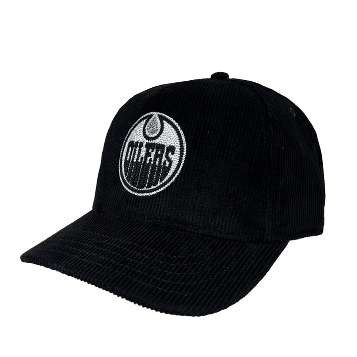 Edmonton Oilers American Needle Black Corduroy Valin Snapback Hat