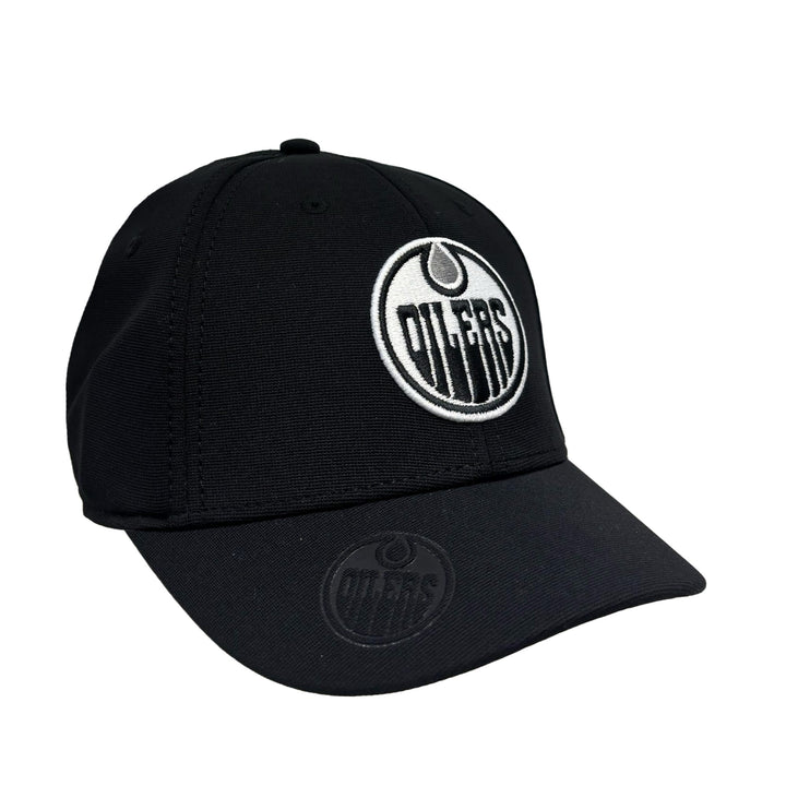 Edmonton Oilers American Needle Black Platinum E Boss Flex Hat