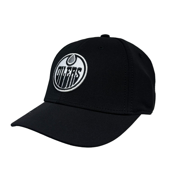 Edmonton Oilers American Needle Black Platinum E Boss Flex Hat