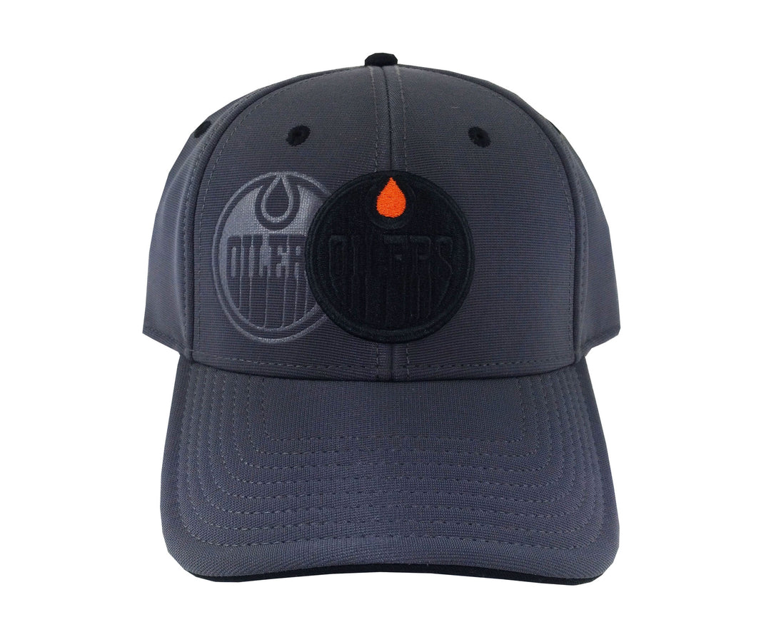 Edmonton Oilers American Needle Charcoal Grey Platinum Deboss Adjustable Hat