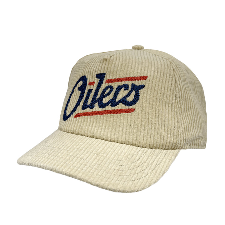 Edmonton Oilers American Needle Cream Corduroy Balsam Snapback Hat