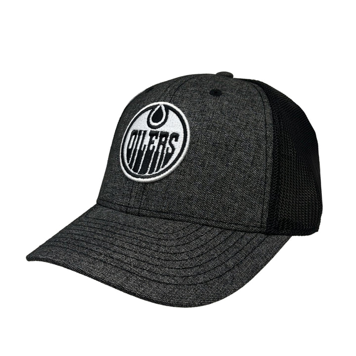 Edmonton Oilers American Needle Grey Heathered Poly Mesh Flex Hat