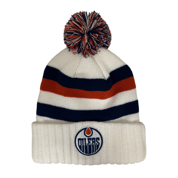 Edmonton Oilers American Needle Heavy White Pillow Toque w/ Pom