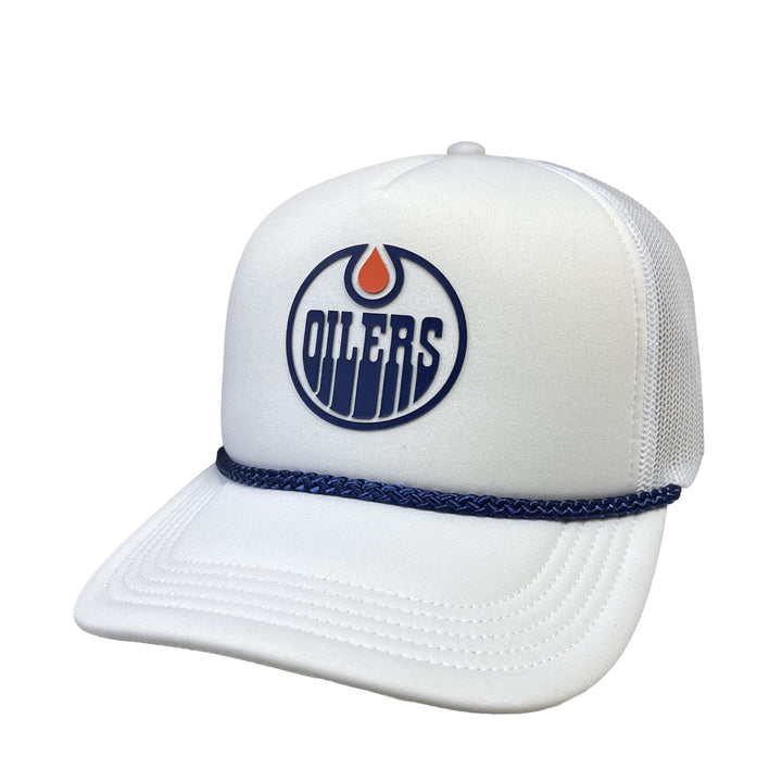Edmonton Oilers American Needle Roscoe White Foam Mesh Snapback Hat