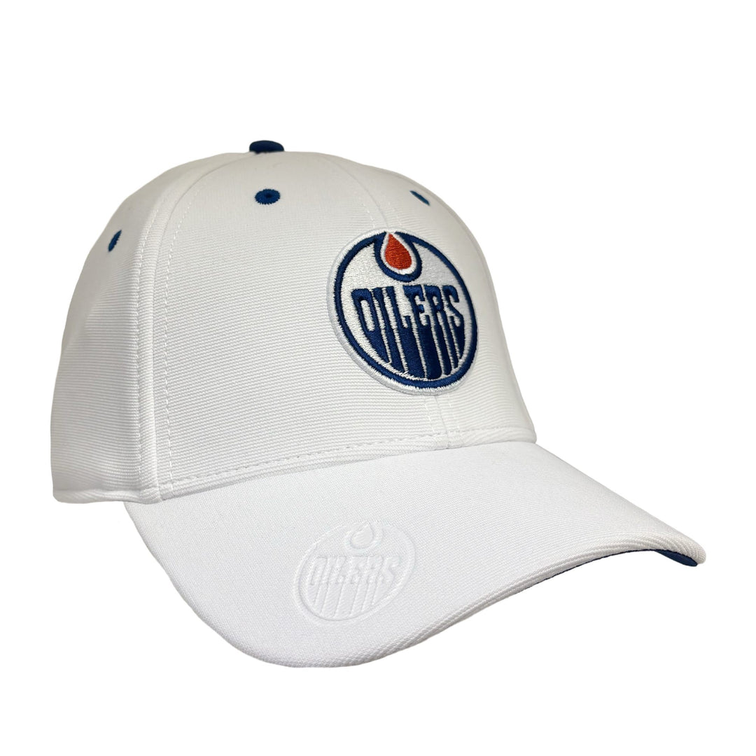 Edmonton Oilers American Needle White E Boss Flex Hat