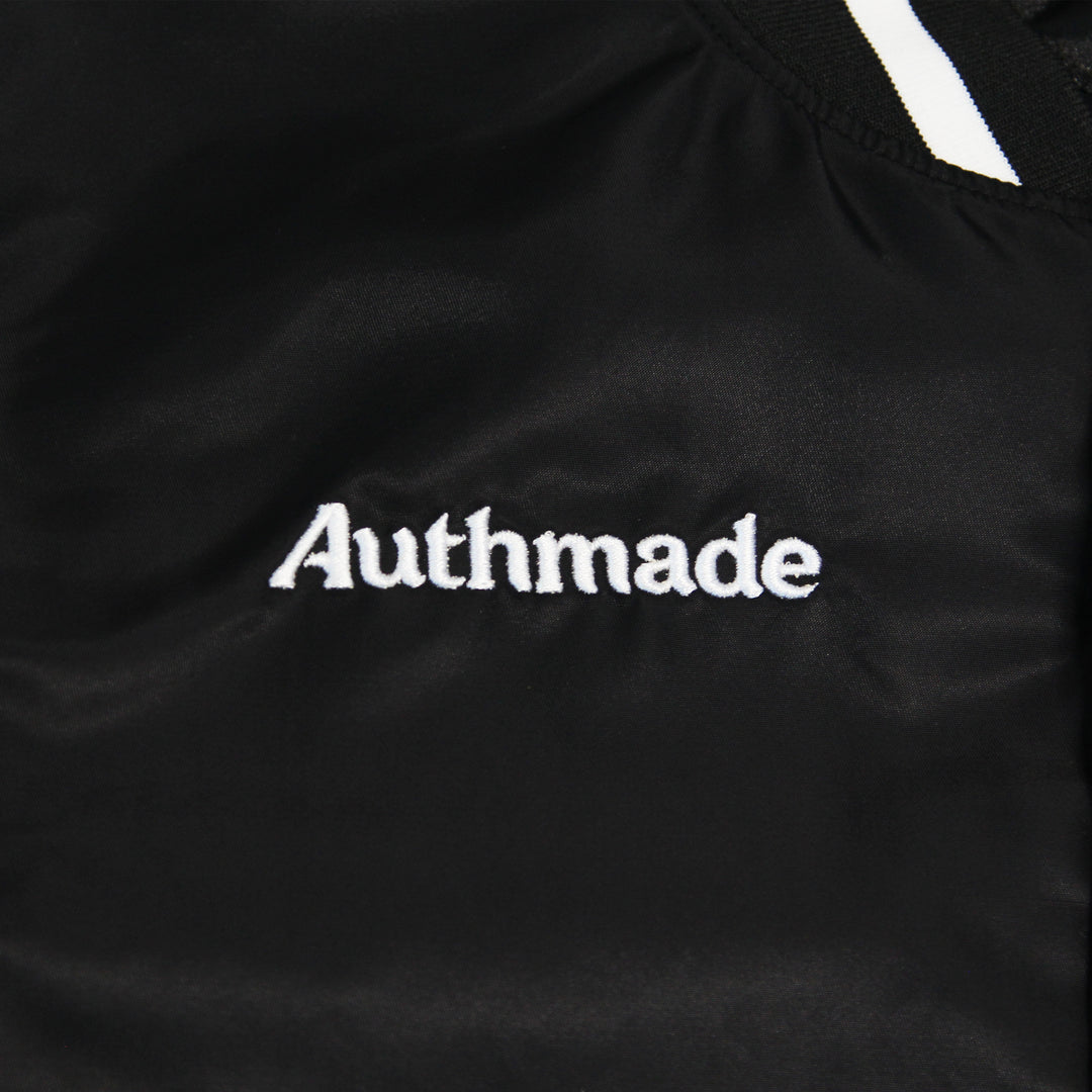 Edmonton Oilers Authmade Black Satin Full-Zip Jacket