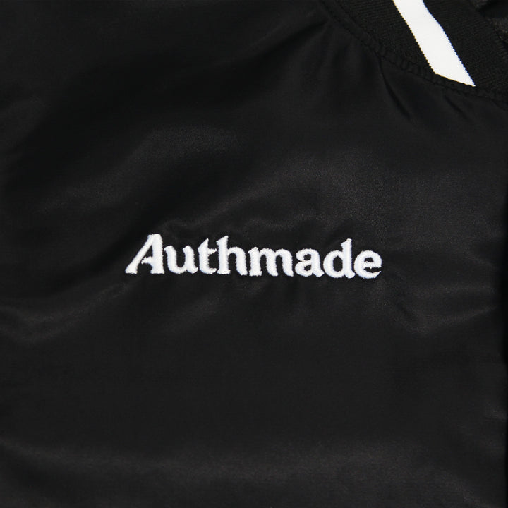 Edmonton Oilers Authmade Black Satin Full-Zip Jacket