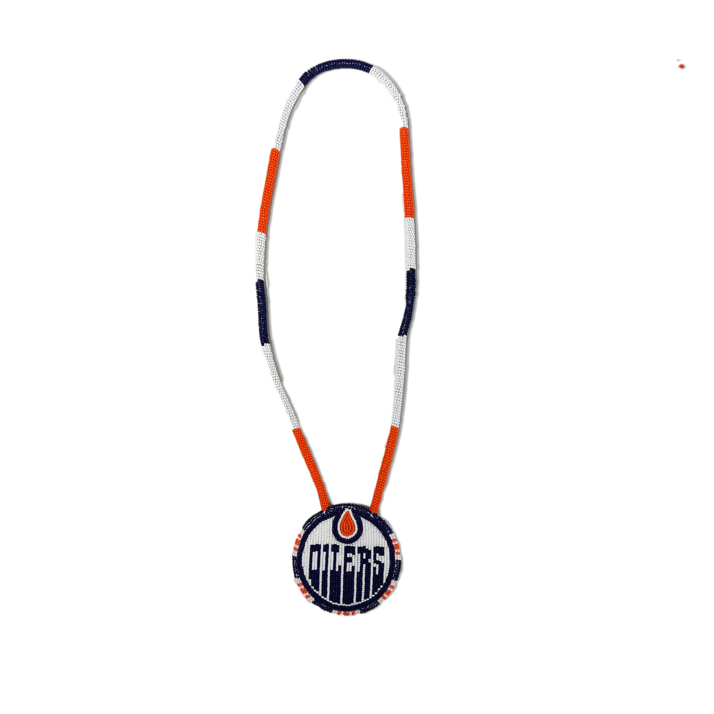 Edmonton Oilers Tri-Color Beaded Medallion Necklace