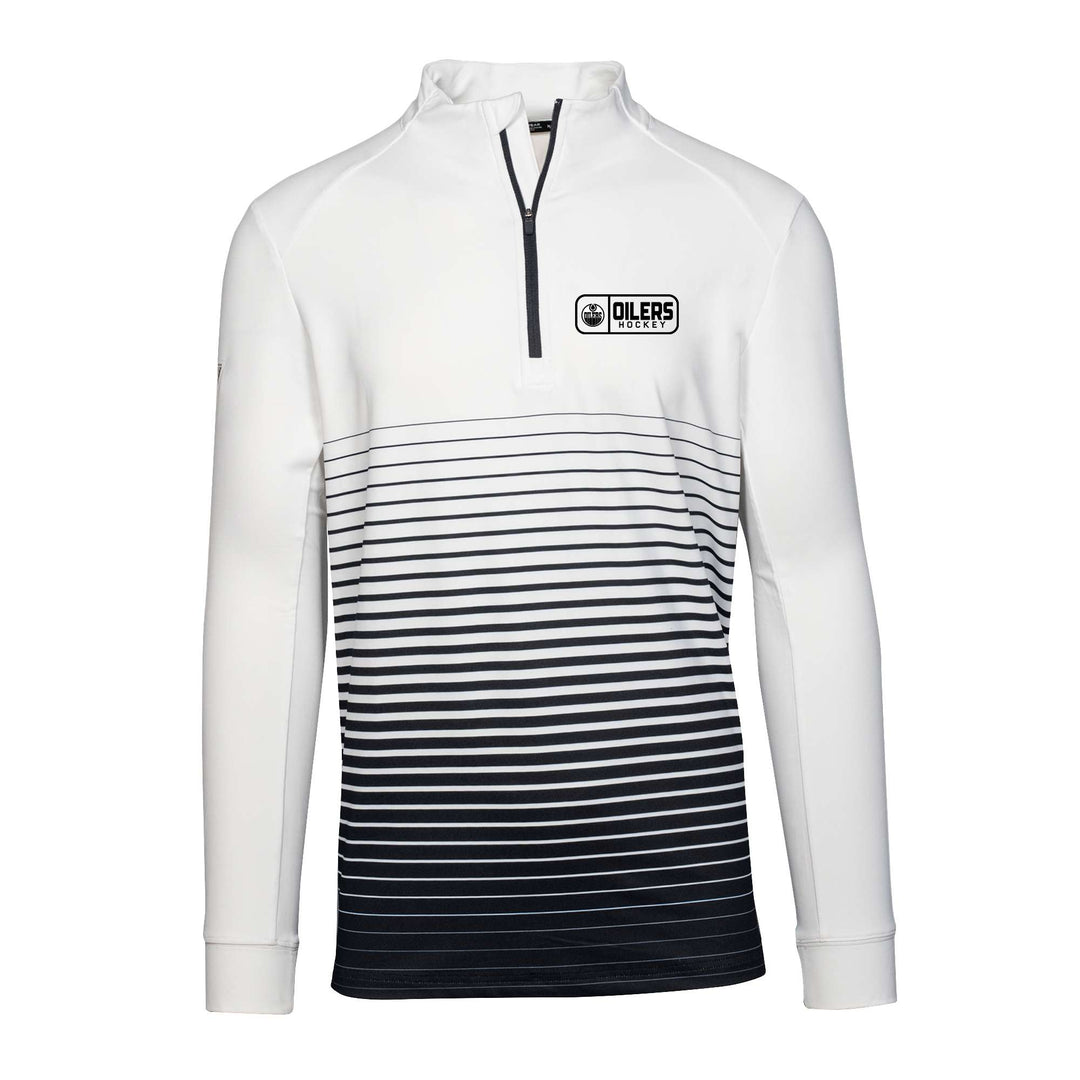 Edmonton Oilers Levelwear Beam White & Black Half-Zip Sweatshirt