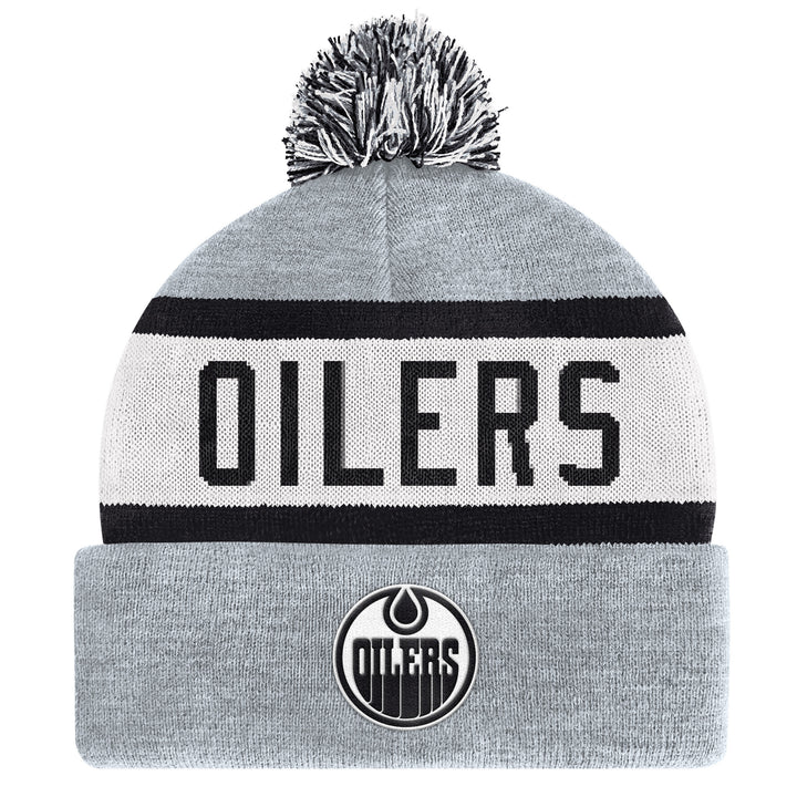 Edmonton Oilers Starter Black Ice Knit Toque w/ Pom
