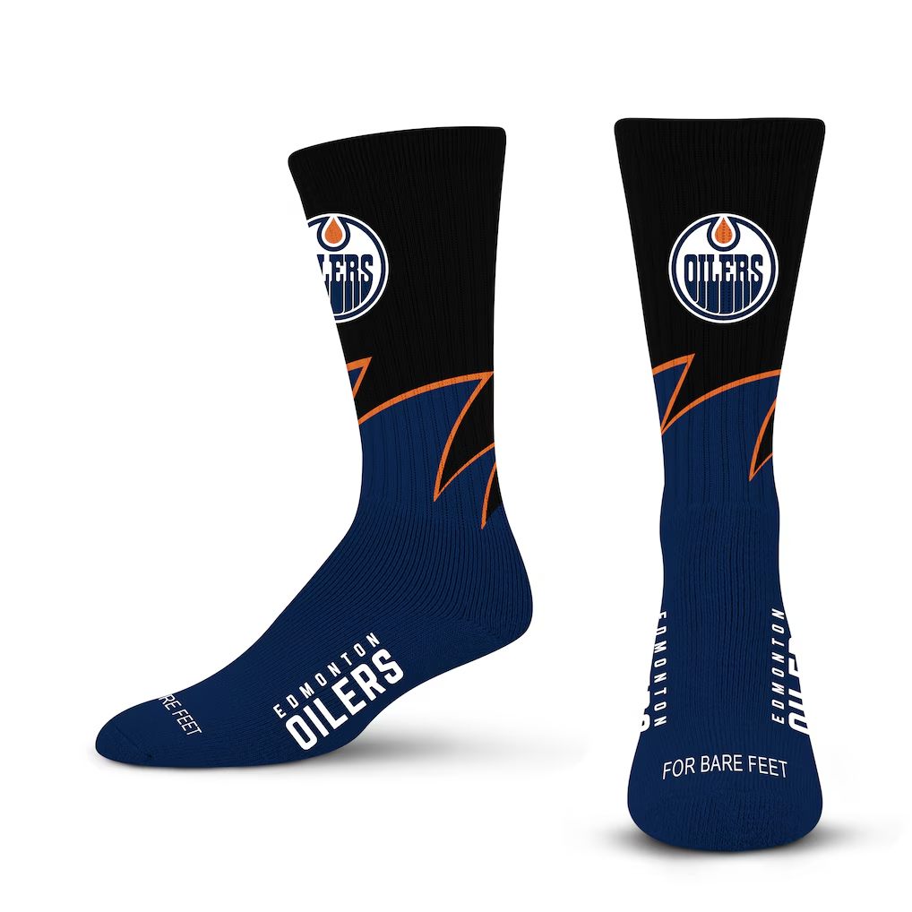 Edmonton Oilers Black Wave Crew Socks
