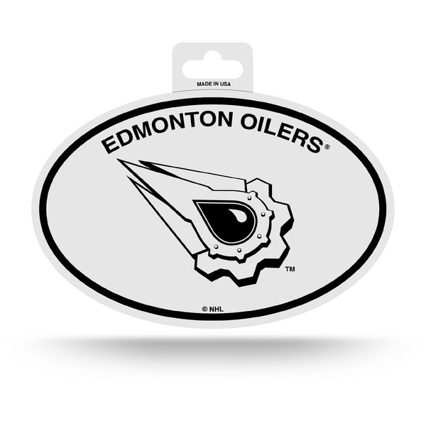 Edmonton Oilers Black & White Reverse Retro Oval Decal – ICE