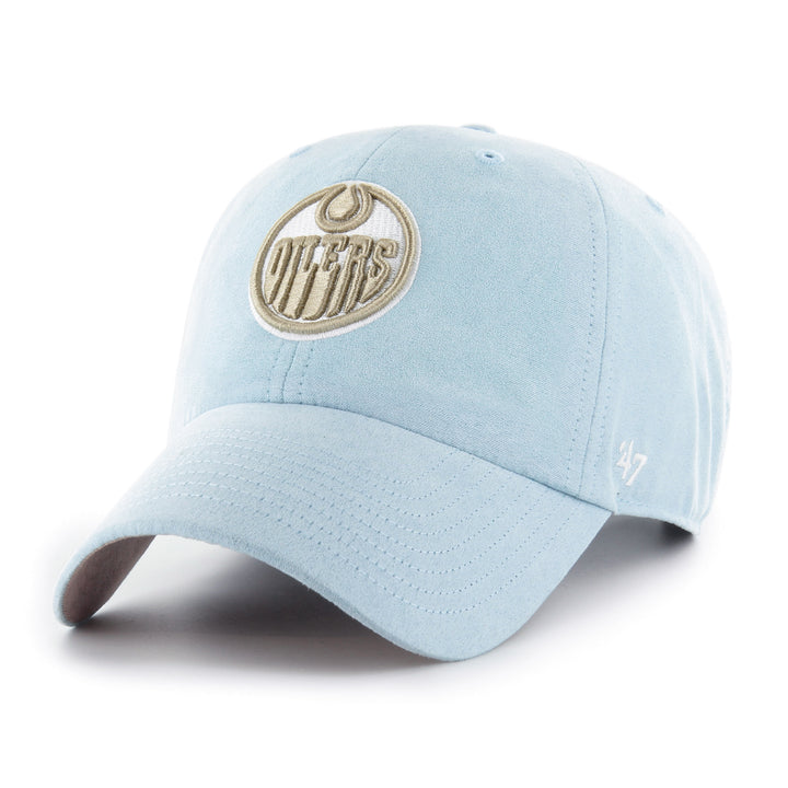 Edmonton Oilers '47 Sky Blue Suede Clean Up Adjustable Hat