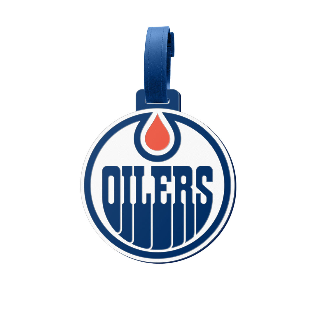 Edmonton Oilers Blue & White Primary Logo Jumbo Luggage Tag