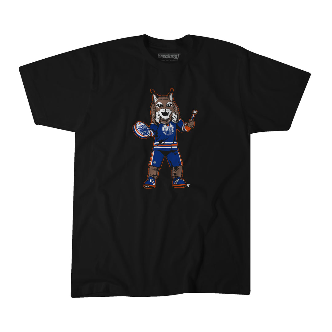 Edmonton Oilers Hunter Mascot Black T-Shirt