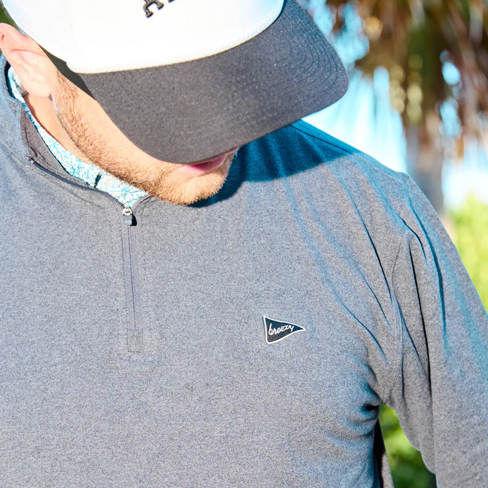 Edmonton Oilers Breezy Golf Grey "The Gimme" Half-Zip Sweatshirt