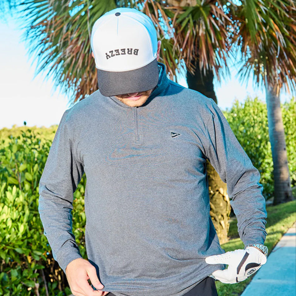 Edmonton Oilers Breezy Golf Grey "The Gimme" Half-Zip Sweatshirt
