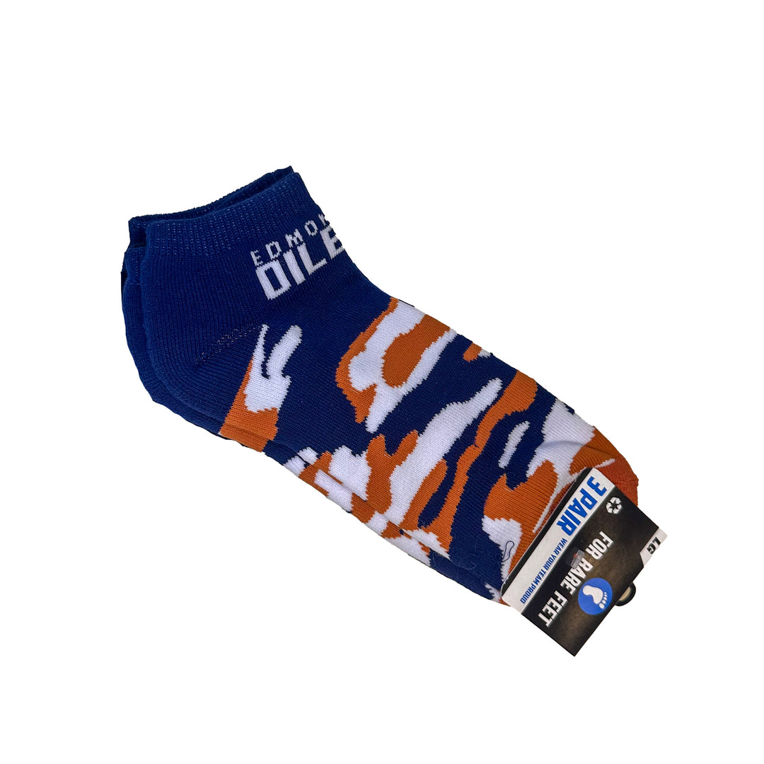 Edmonton Oilers 3-Pack Camo Boom Ankle Socks
