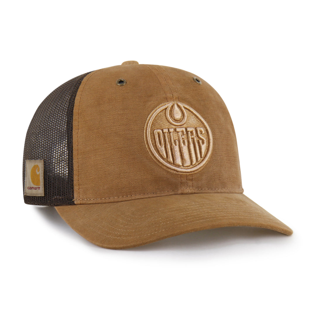 Edmonton Oilers Carhartt '47 Brown Tonal Garment Dyed Trucker Snapback Hat