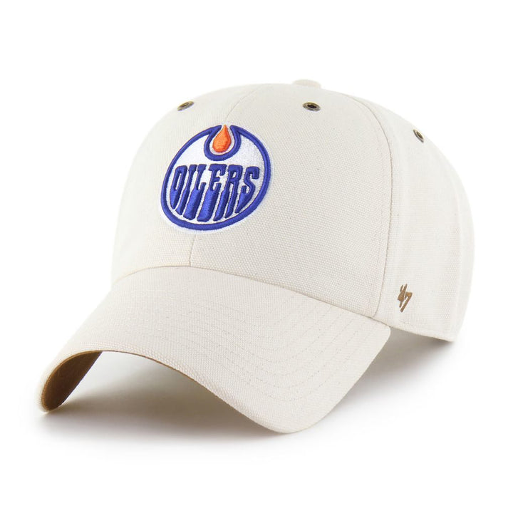 Edmonton Oilers Carhartt '47 Cream Undyed Clean Up Adjustable Hat