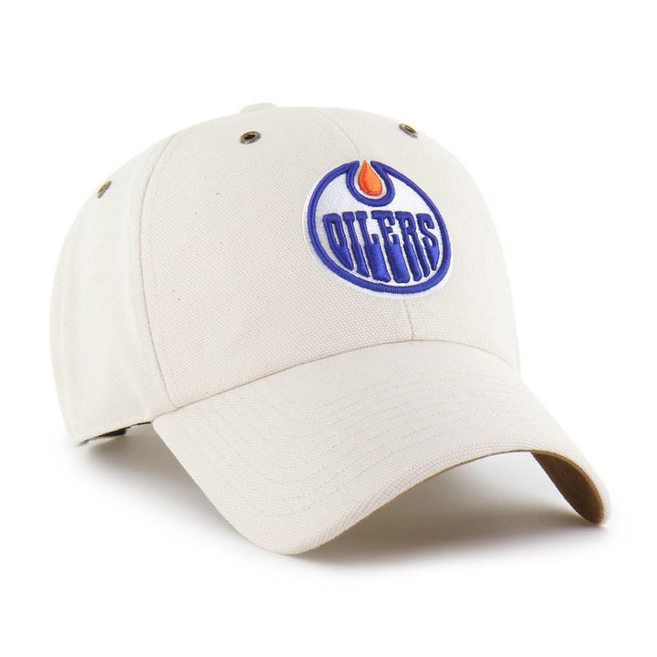 Edmonton Oilers Carhartt '47 Cream Undyed Clean Up Adjustable Hat