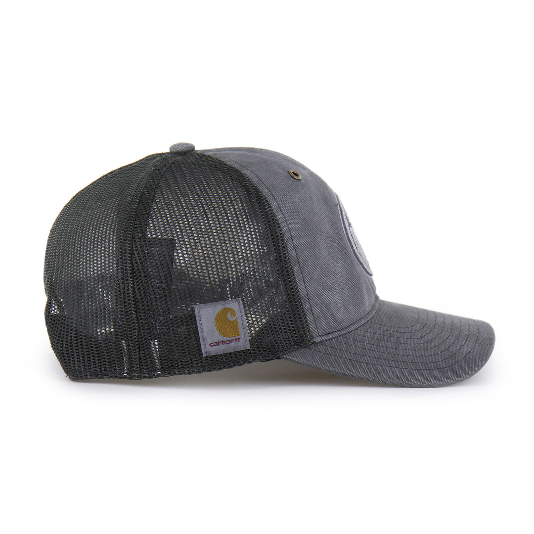 Edmonton Oilers Carhartt '47 Grey Tonal Garment Dyed Trucker Snapback Hat