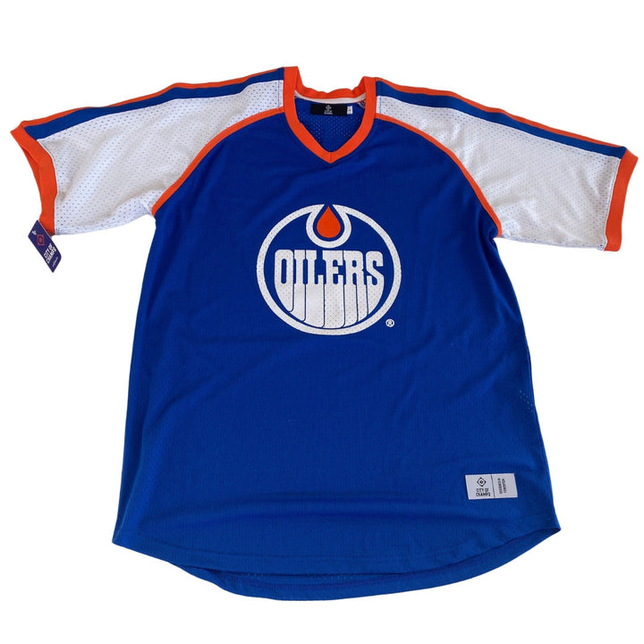 Edmonton Oilers City of Champs Blue Retro Baseball Jersey
