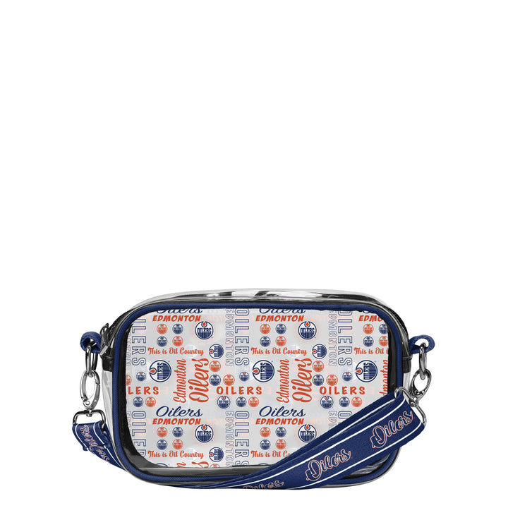 Edmonton Oilers Repeat Print Clear Crossbody Bag