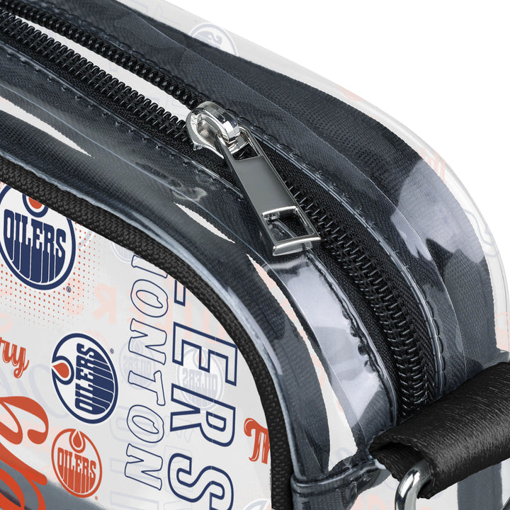 Edmonton Oilers Repeat Print Clear Crossbody Bag