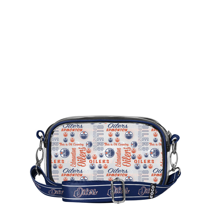 Edmonton Oilers Repeat Print Clear Crossbody Bag