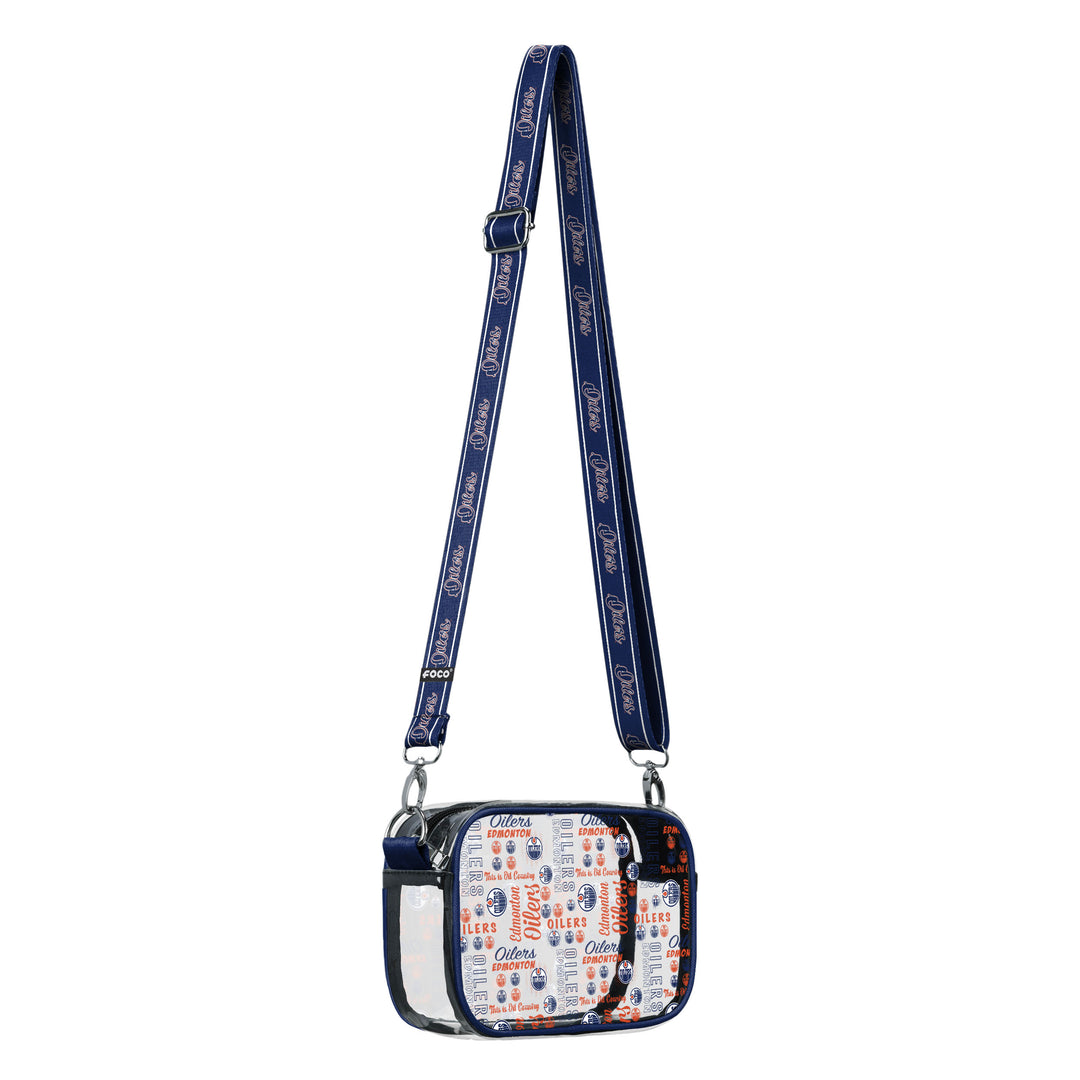 Edmonton Oilers Repeat Print Clear Crossbody Bag