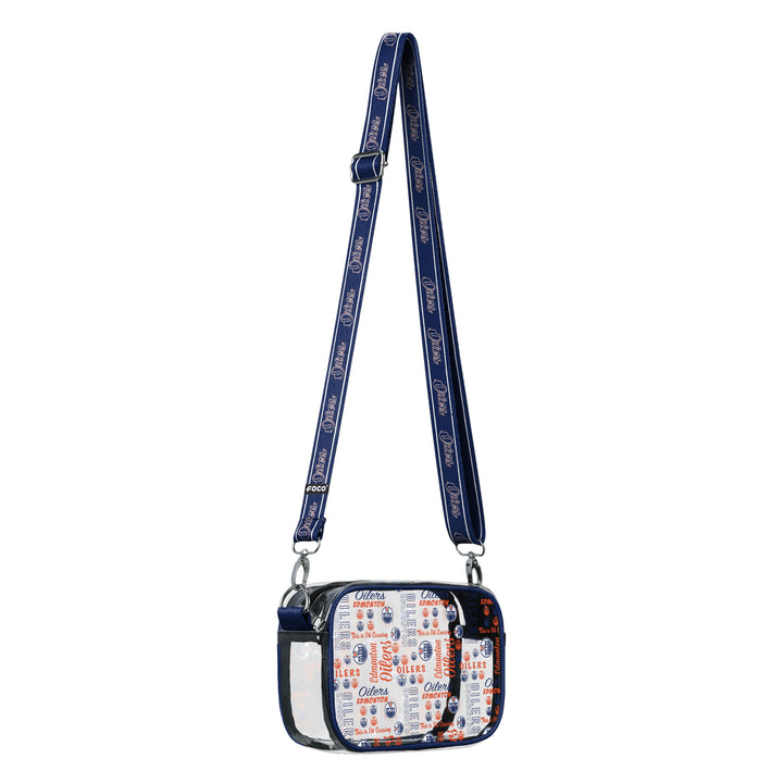 Edmonton Oilers Repeat Print Clear Crossbody Bag