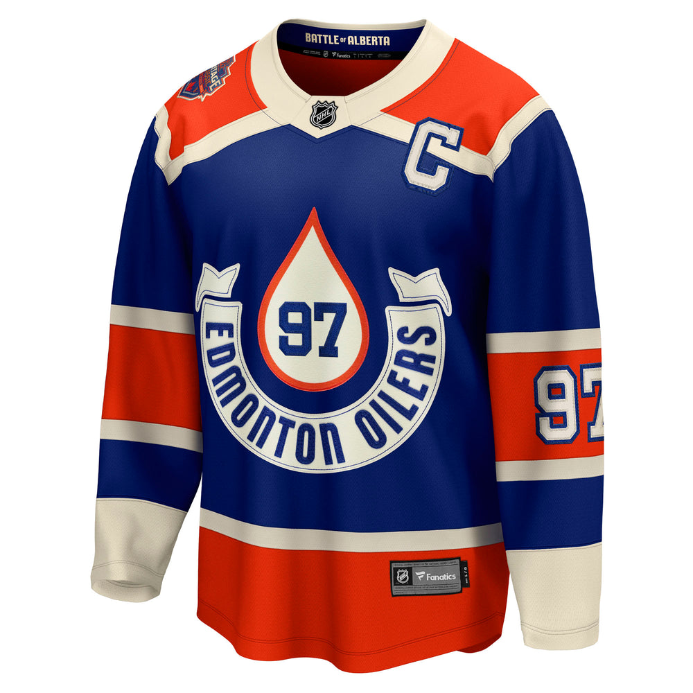 Outerstuff Youth Royal Edmonton Oilers Home Replica Custom Jersey Size: Large