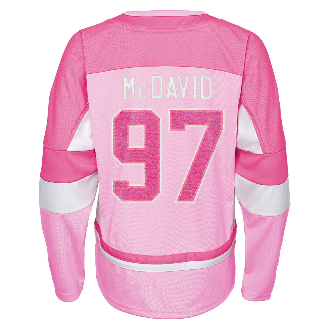 Connor McDavid Edmonton Oilers Kids Pink Fashion Jersey