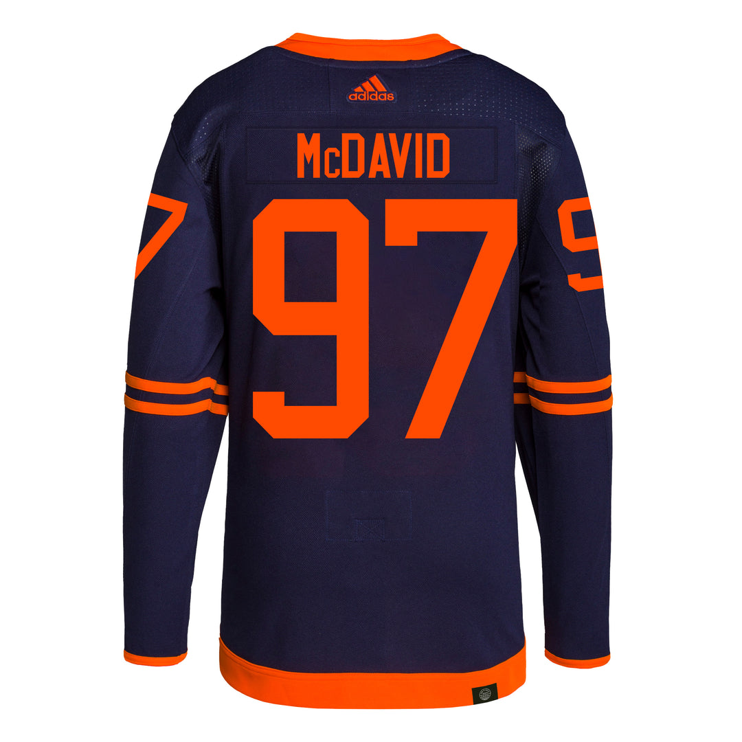 Connor McDavid Edmonton Oilers #97 Orange Men's 2 Stripe Team Apparel Jersey