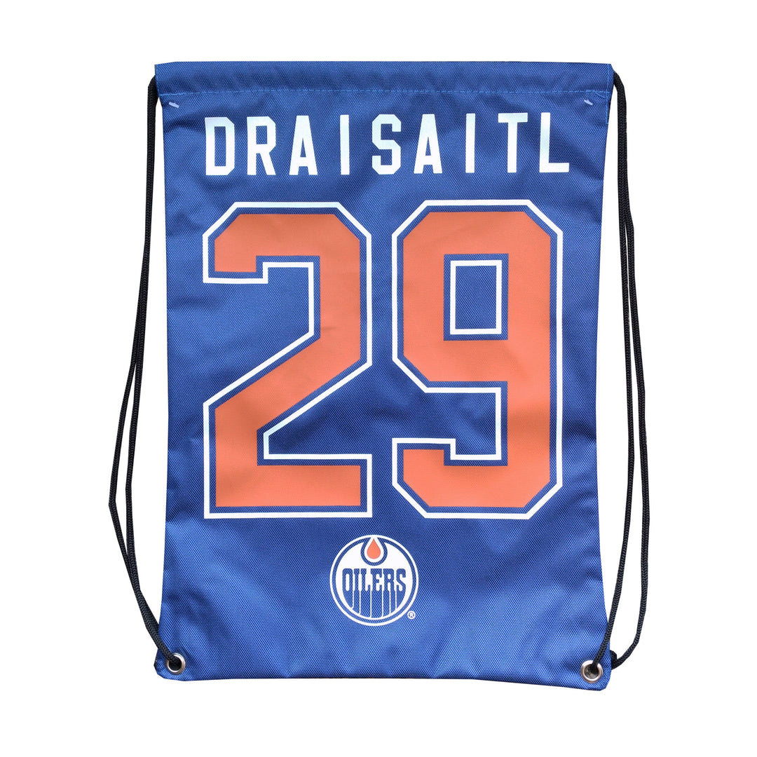 Leon Draisaitl Edmonton Oilers Blue Drawstring Bag
